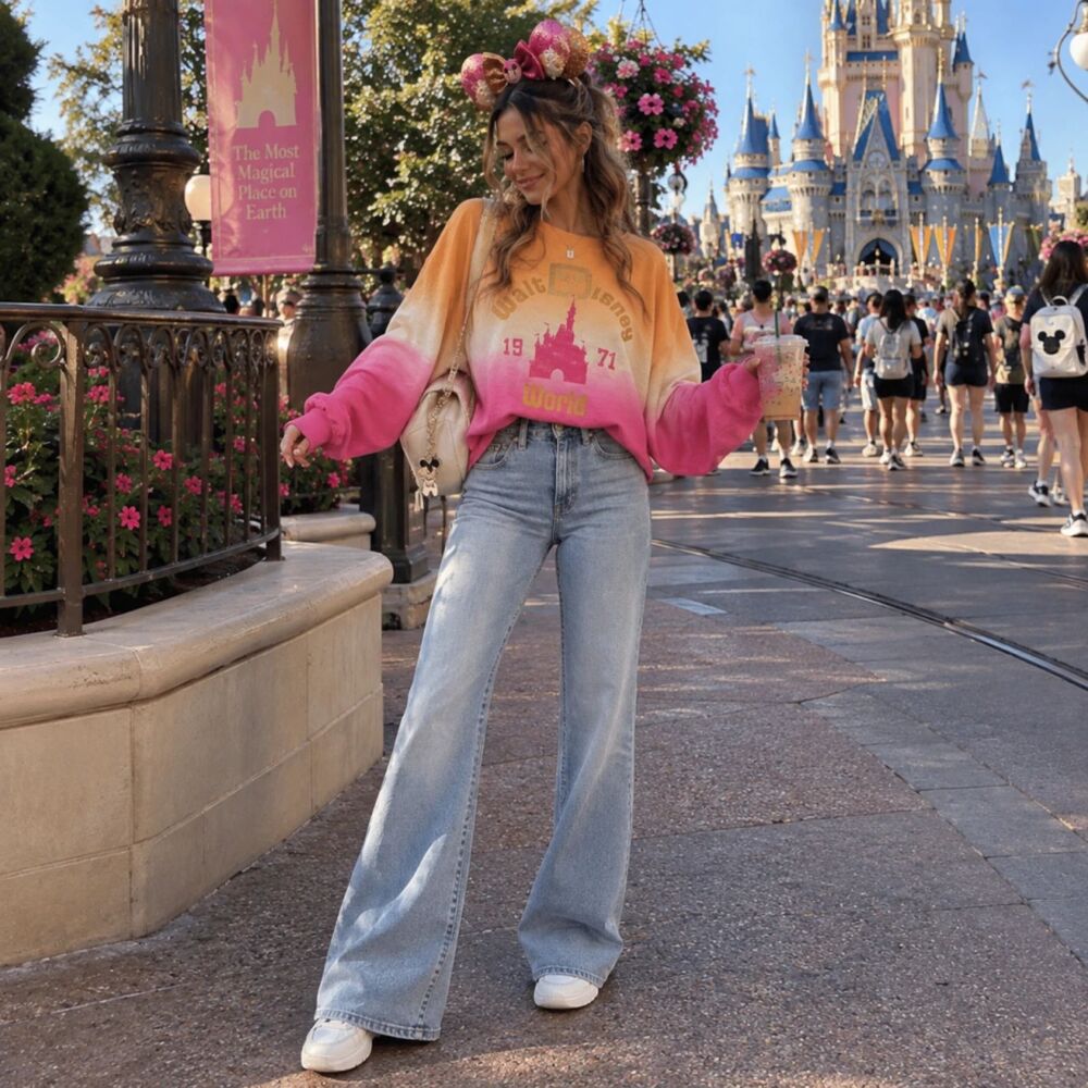 Disney Parks Walt Disney World 1971 Ombré Crewneck Sweatshirt 1X - Picture 2 of 5